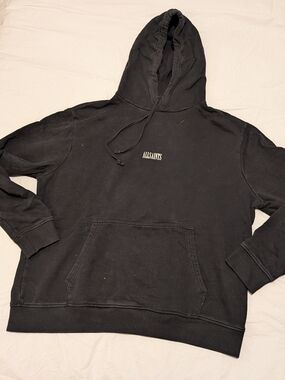 All Saints Black Logo Pullover Hoodie